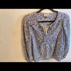 💥Universal thread Top purple Floral Print Long Sleeve